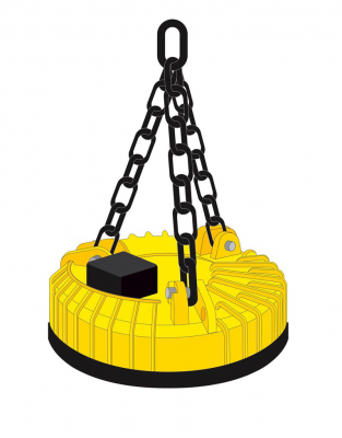 Электромагнит грузоподъемный круглый ДКМ230-СТ/А для перегрузки скрапа, слябов и листовой стали