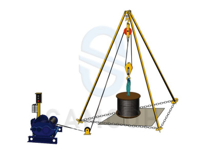 Схема работы в комплексе с электрической лебедкой