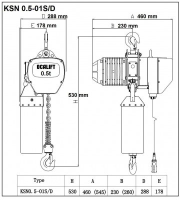 OCA 0,5т/18м (OCA00501SN18m)