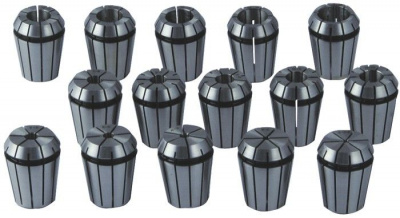 Набор цанг ER25 15 шт. 1-16 мм