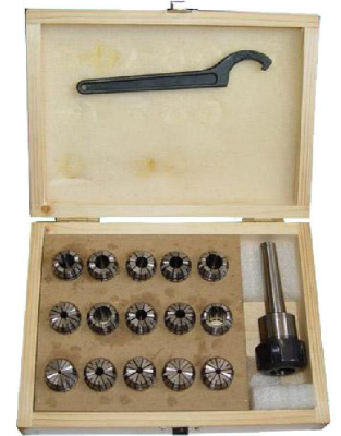 Патрон цанговый КМ4 с набором цанг ER40 15 шт 4-26 мм